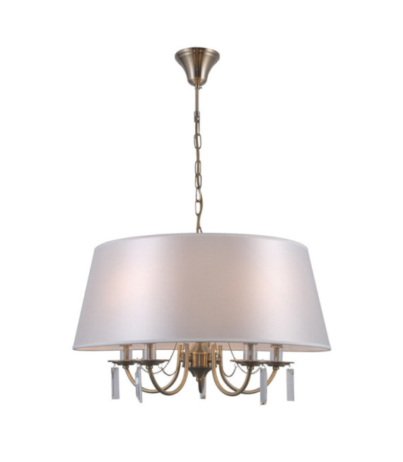 Suspension Solana Verre,cristal,acier,tissu Antique Bronze