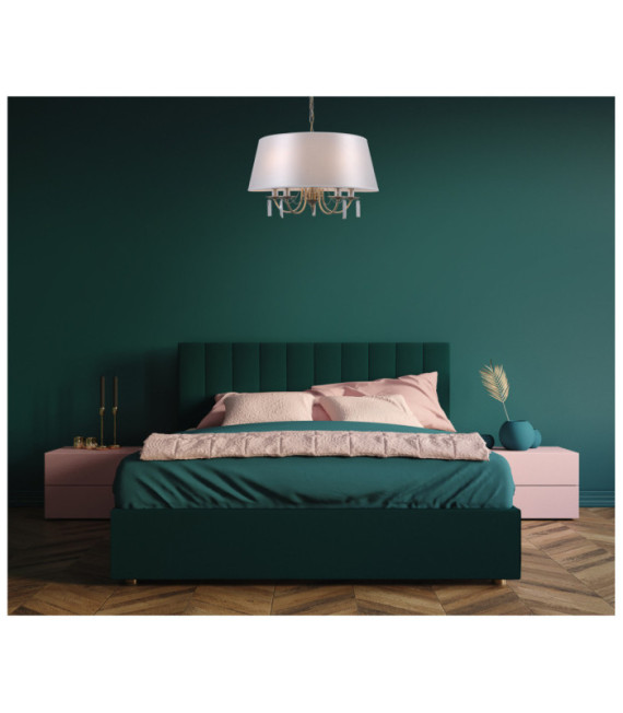 Solana Pendelleuchte Glas, Kristall, Stahl, Stoff Antikbronze