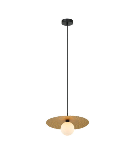 Malor Pendant Glass, Black Steel, Gold