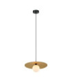 Malor Pendant Glass, Black Steel, Gold
