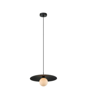 Lampada a sospensione Malor Vetro, Acciaio Nero