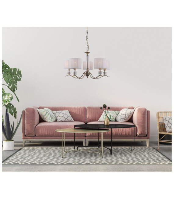 Suspension Ferlena Verre,Acier,Tissu Antique Bronze