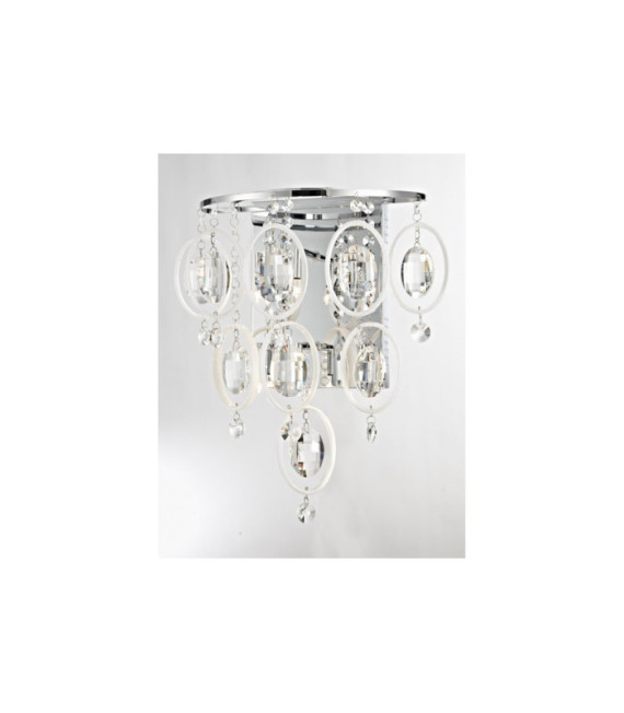 Estella Wandleuchte Glas, Kristall, Metalllegierung Chrom