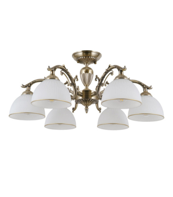 Plafonnier Feneza Verre,acier,aluminium Antique Bronze