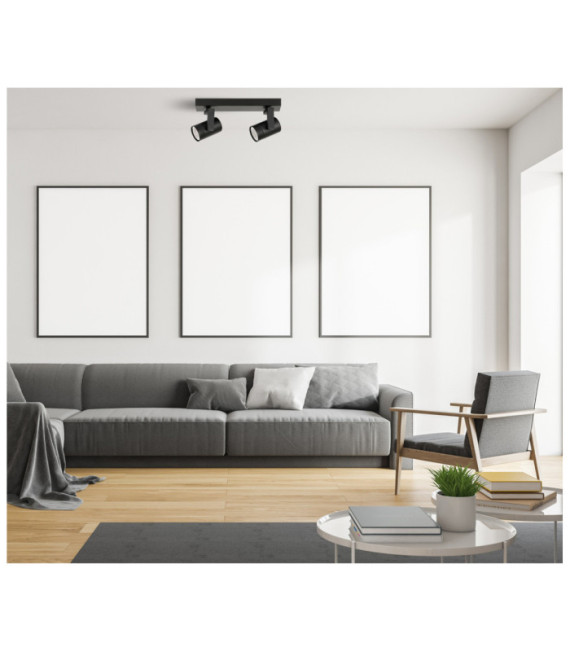 Spot Spiela Acier,Aluminium Noir