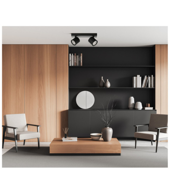Karlota spotlight Steel, Aluminum Black