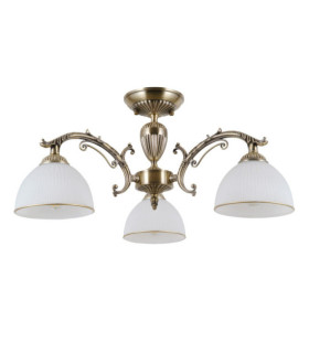 Feneza Plafoniera Vetro, Acciaio, Alluminio Bronzo Antico