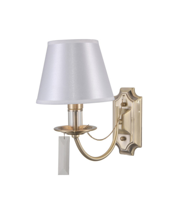 Solana wall light Glass, crystal, steel, fabric Antique Bronze