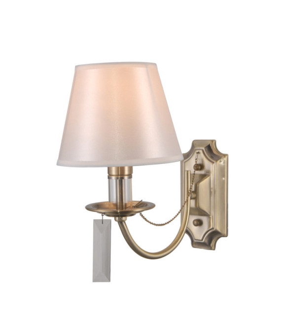 Solana Wandleuchte Glas, Kristall, Stahl, Stoff Antikbronze