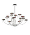 Sfera pendant light Glass, metal alloy Red, Chrome