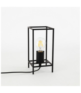 Tragbare Stehleuchte Melando aus mattschwarzem Stahl