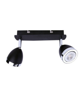Foco Calasa Steel negro mate, aro cromado