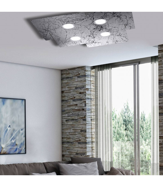 Plafonnier SQUARE blanc 4 ampoules