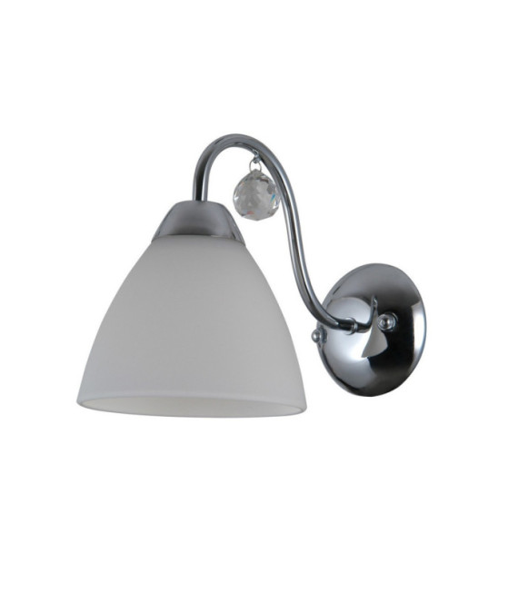 Lampada da parete stilizzata in acciaio cromato