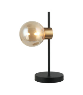 Lampada da Tavolo Bletter Vetro, Acciaio Nero, Ambra