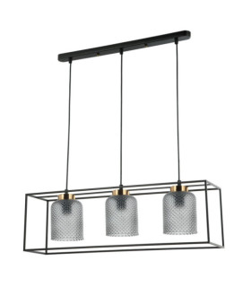Sinella Pendant Lamp Glass, Black Steel