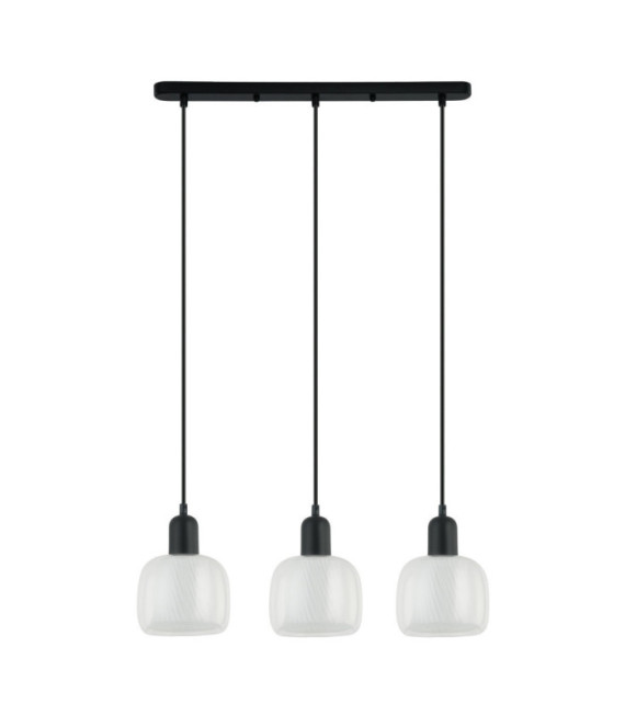 Suspension Lamezia Verre,Acier Noir
