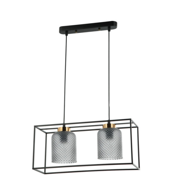 Sinella Pendant Lamp Glass, Black Steel