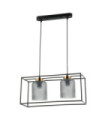 Suspension Sinella Verre,Acier Noir