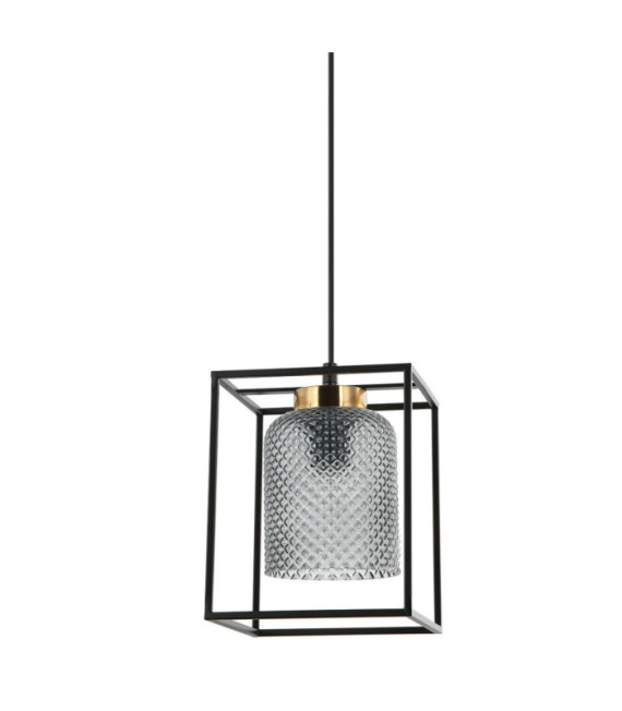 Sinella Lámpara Colgante Cristal, Acero Negro