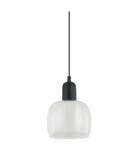 Lamezia Lámpara Colgante Cristal, Acero Negro