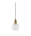 Suspension Lamezia Verre,Acier Noir, Bronze Antique