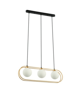 Lampadario Grosetta in Vetro, Acciaio Nero, Oro