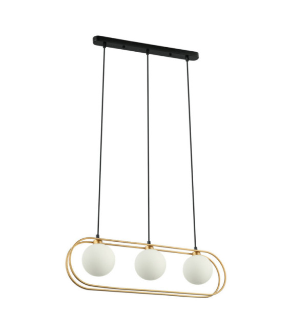 Suspension Grosetta Verre,Acier Noir,Or