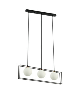 Grosetta Pendelleuchte aus Glas, schwarzer Stahl