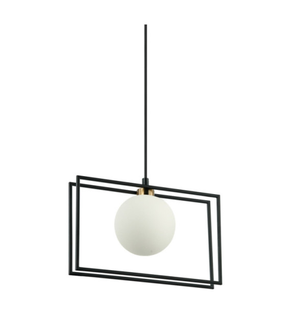 Suspension Grosetta Verre,Acier Noir