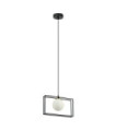 Grosetta Pendant Glass, Black Steel