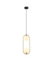 Suspension Lupus Verre,Acier Blanc, Bronze Antique