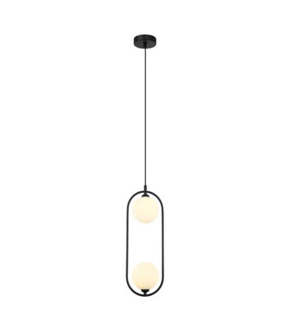 Lupus Pendant Lamp Glass, White Steel, Black