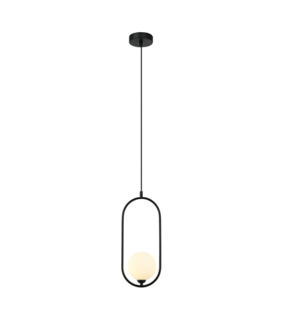 Lupus Pendant Lamp Glass, White Steel, Black