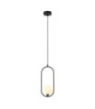 Suspension Lupus Verre,Acier Blanc, Noir