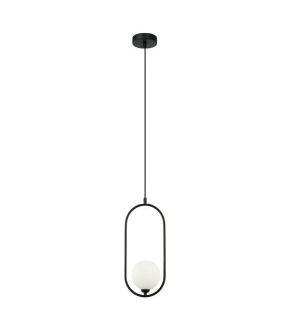 Lupus Lámpara Colgante Cristal, Acero Blanco, Negro