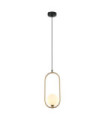 Suspension Lupus Verre,Acier Blanc, Bronze Antique