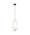 Suspension Lupus Verre,Acier Blanc, Bronze Antique