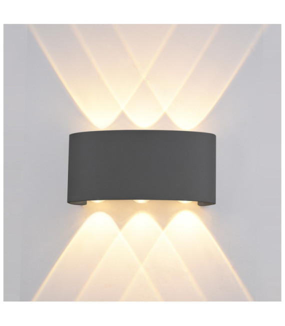 Lampada da parete per esterni Ortelo nero sabbiato