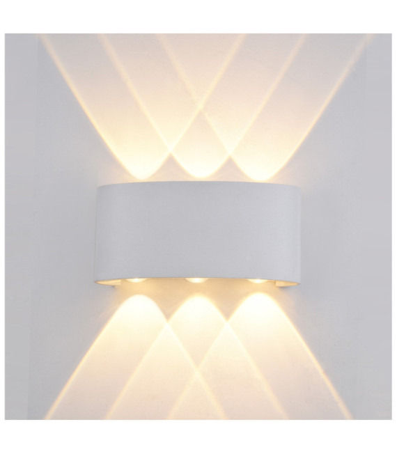 Lampada da parete per esterni Ortelo bianco sabbiato