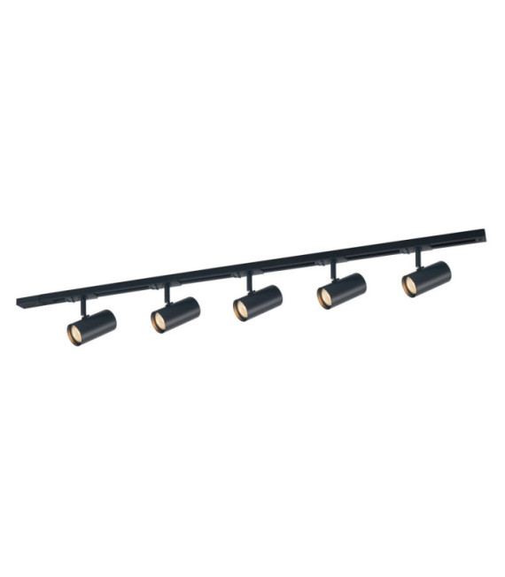 Barre de spots Marvi Plastique,acier,aluminium Noir Mat