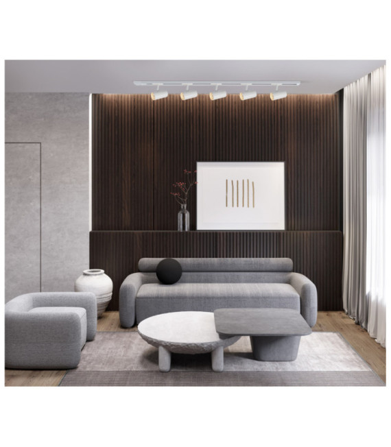 Marvi spotlight bar Plastic, steel, aluminum Matt White