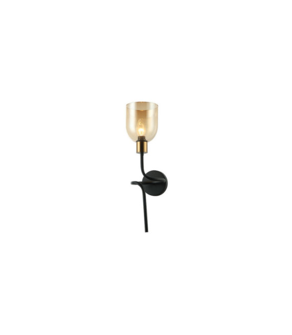 Lampada da parete Servio in acciaio nero