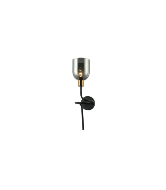 Lampada da parete Servio in acciaio nero