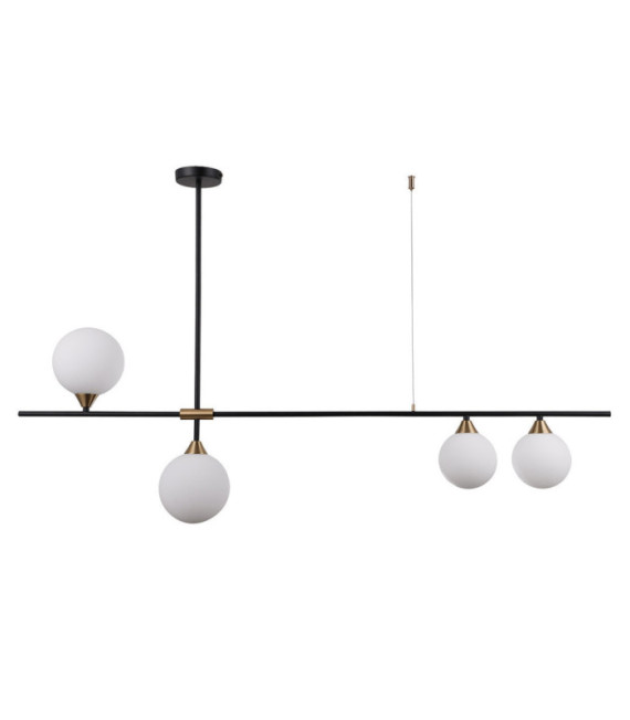 Belmonte Pendelleuchte Stahl, schwarzes Aluminium, Messing
