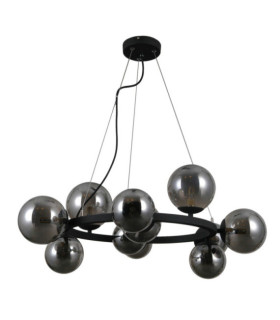 Montora Pendant Glass, Black Satin Steel