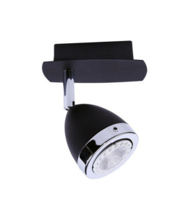 Foco Calasa Steel negro mate, aro cromado