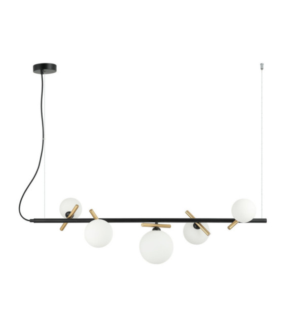 Reverso Pendant Glass, Black Steel, Gold