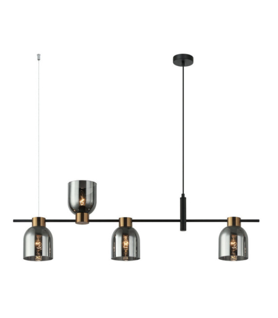 Lampadario Servio in acciaio nero