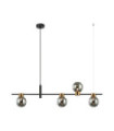 Bletter Pendant Lamp Glass, Black Steel, Smoked
